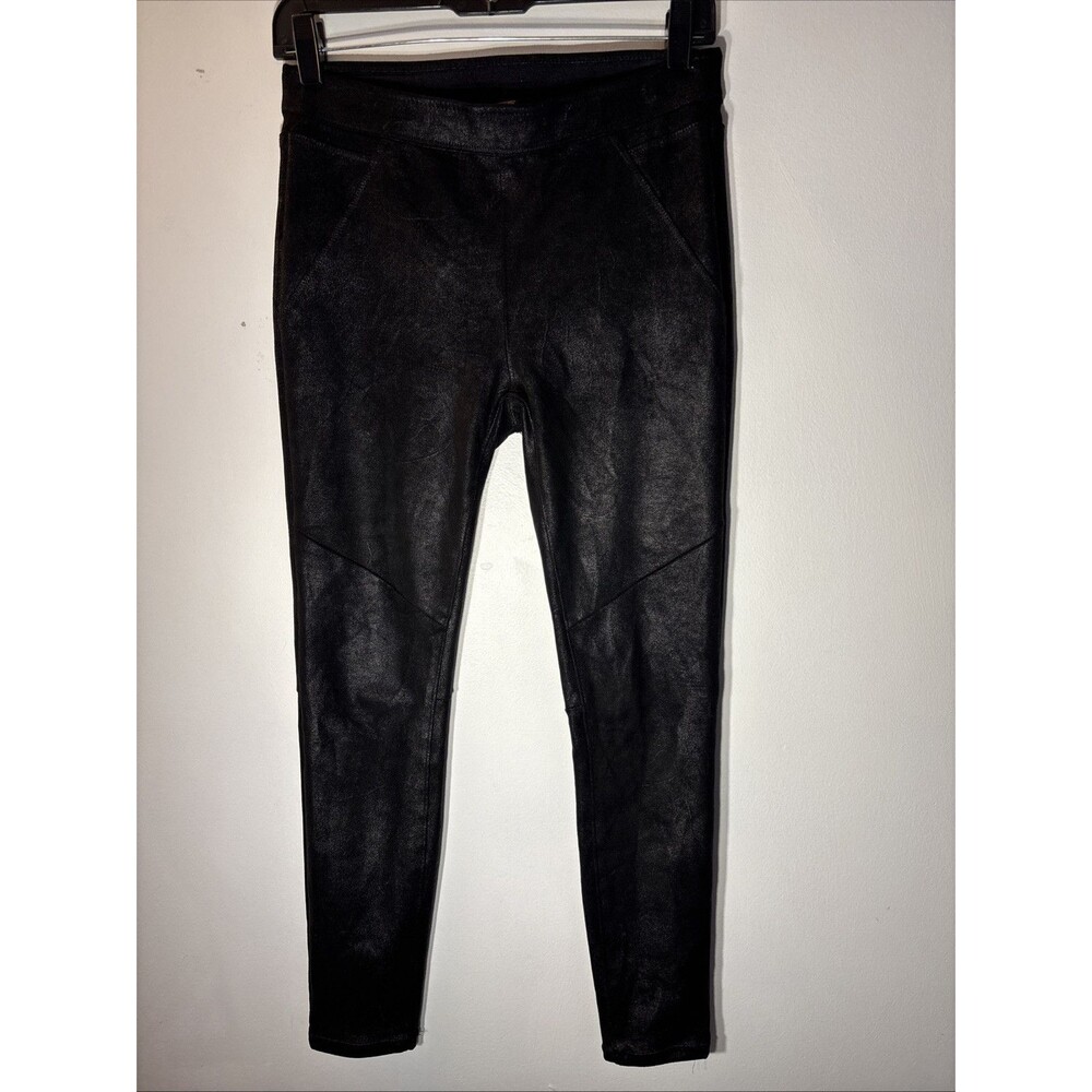 Free People Women Midnight Faux Black Suede Leggings Pull On  Size 4